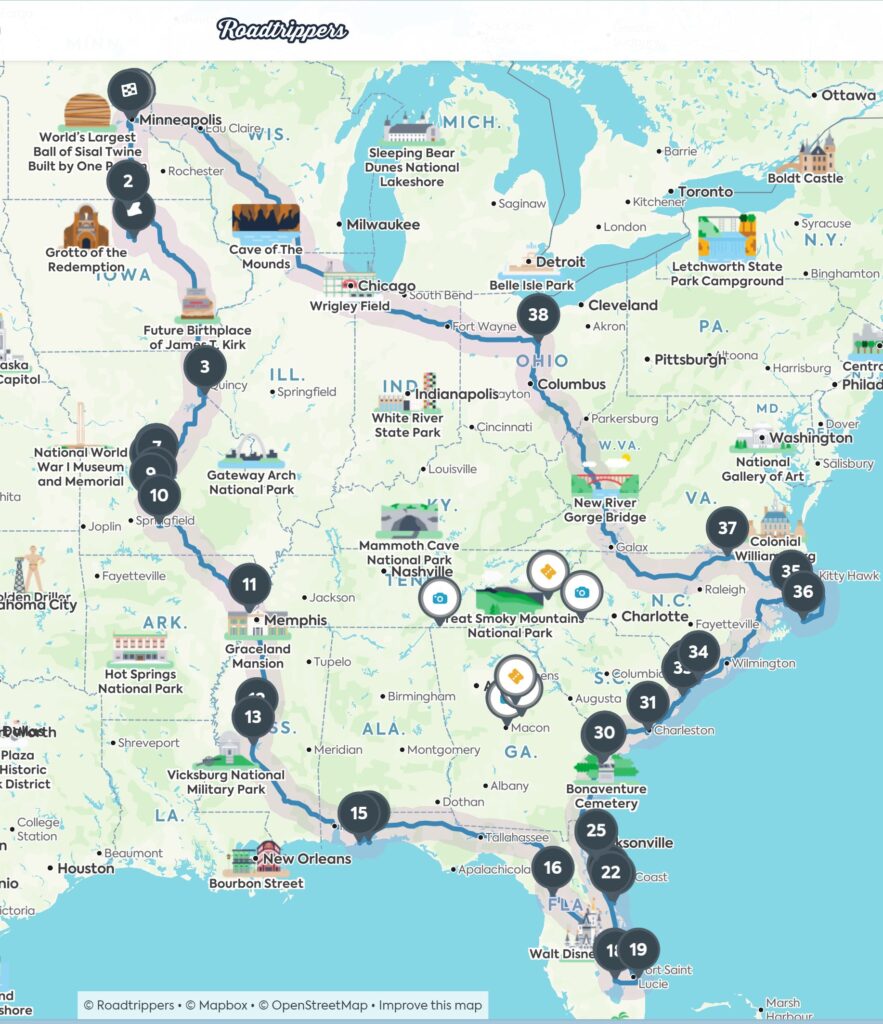 We Re Doing It Again Beginner Camping Hiking And Surviving   Roadtrip Map 883x1024 